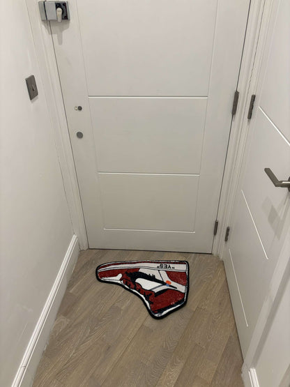 ‘Jordan 1 Mid Red’ Sneaker Floor Rug Carpet 70cm X 40cm